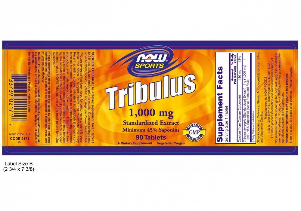Now Tribulus 1,000 mg, 90Tabs