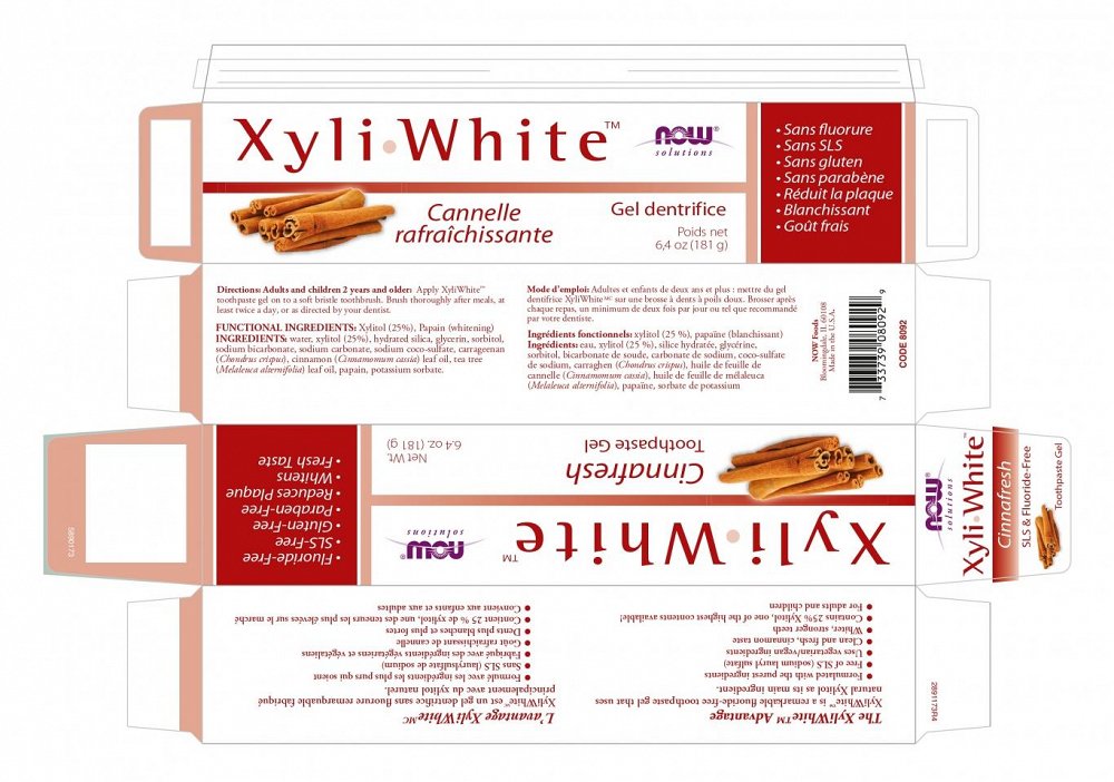 Now XyliWhite Cinnafresh Toothpaste Gel, 181g