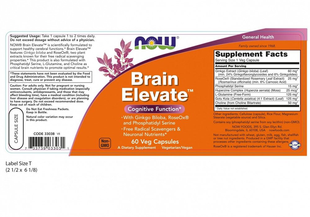 Now Brain Elevate, 60V.Caps