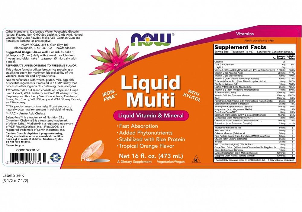 Now Liquid Multi, Tropical Orange Flavor, 473ml