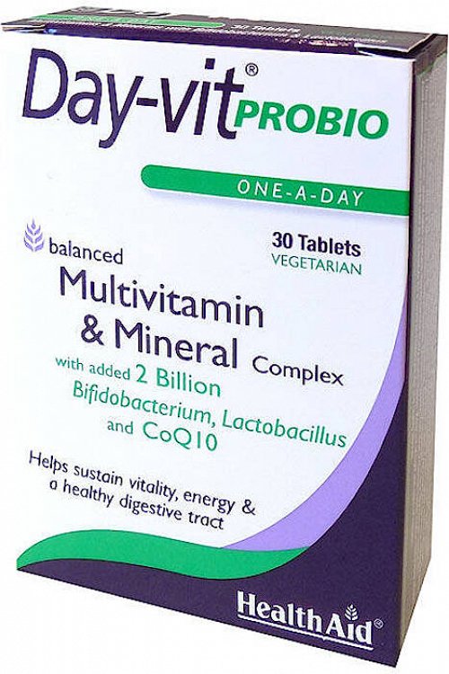 Health Aid Day-Vit Probio - Βιταμίνες & Μέταλλα με Προβιοτικά & Συνένζυμο Q10, 30Tabs