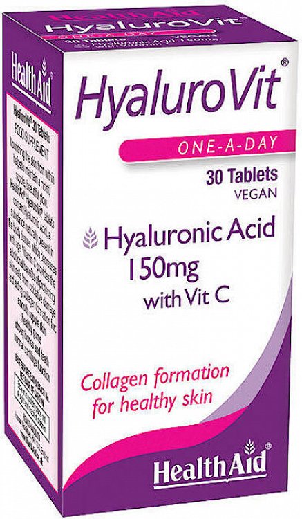 Health Aid Hyalurovit - Υαλουρονικό Οξύ 150mg με Βιταμίνη C, 30Tabs