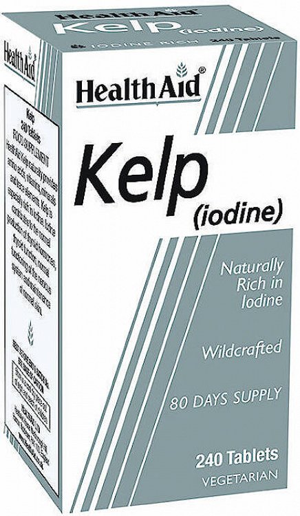 Health Aid Kelp (Iodine) - Ιώδιο 150μg από Νορβηγικά Φύκια & Φύλλα Alfalfa, 240Tabs