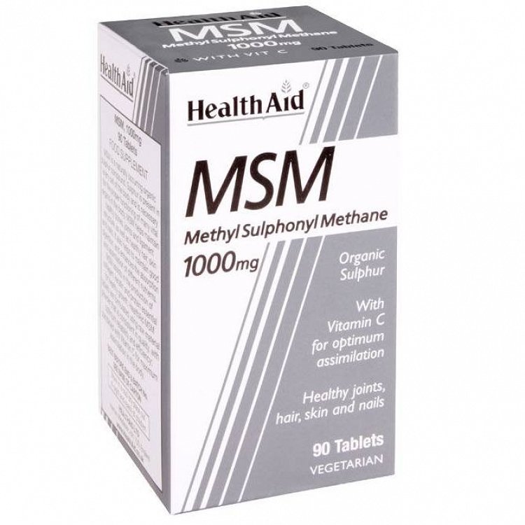 Health Aid MSM 1000mg - Οργανικό Θείο 1000mg, 90Tabs