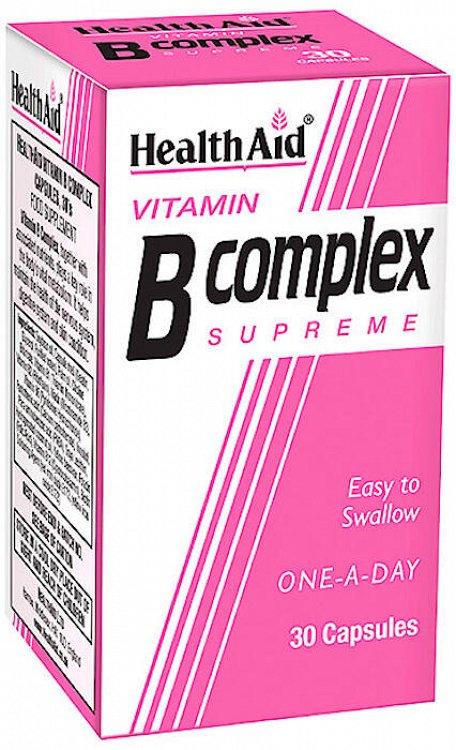 Health Aid Vitamin B Complex Supreme - Σύμπλεγμα Βιταμινών Β, 30Caps