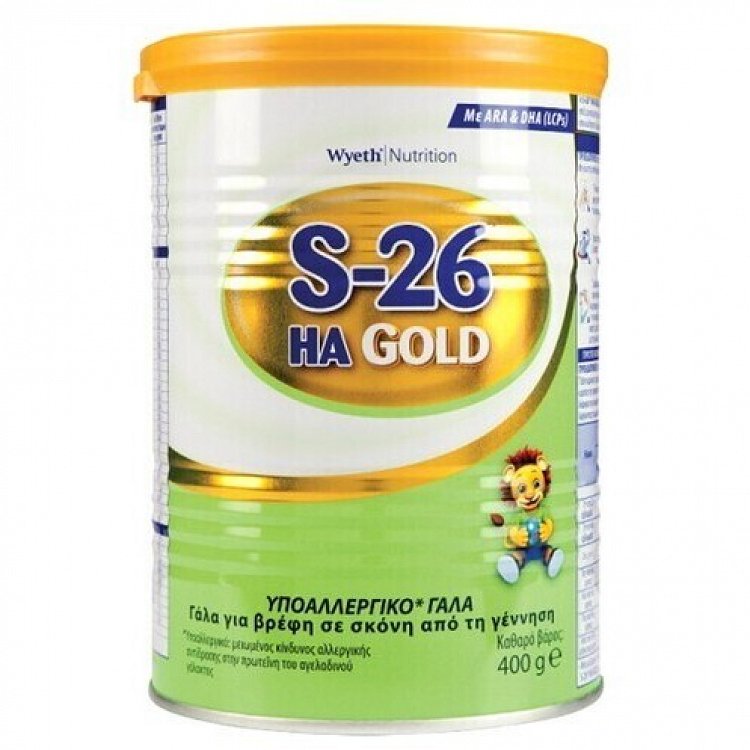 Wyeth Γάλα σε Σκόνη S-26 Gold HA 0m+ 400gr