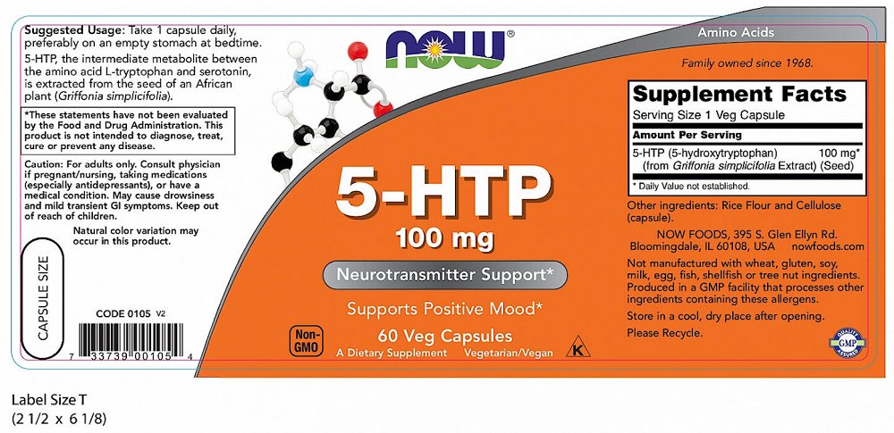 Now Foods 5-HTP 100mg 60 φυτικές κάψουλες