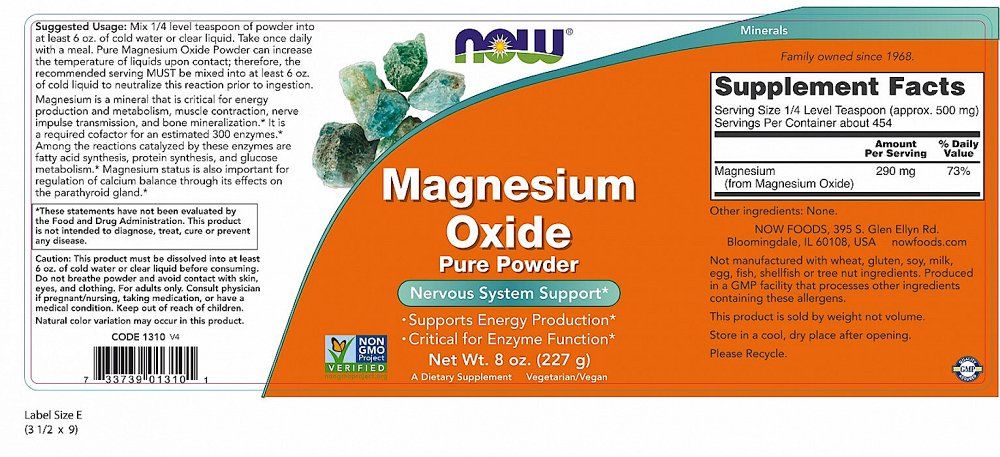 Now Magnesium Oxide Powder, 227g