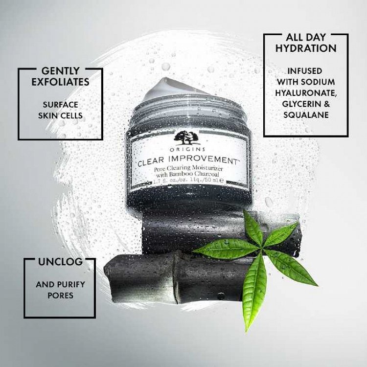 Origins Clear Improvement Oil Free Pore Clearing Moisturizer with Bamboo Charcoal, 50ml