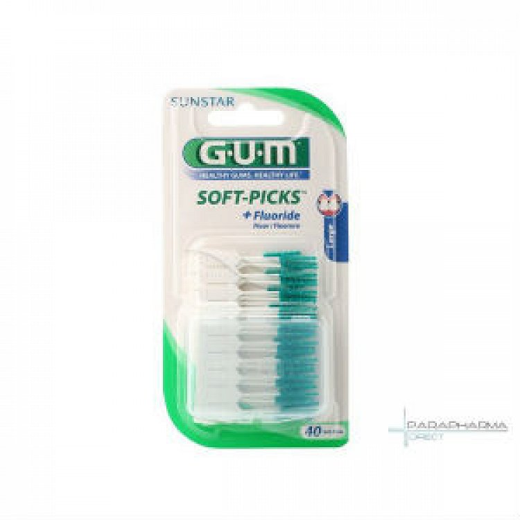 GUM 634 Soft Picks, large, w. Fluoride, 40 p οδοντικό νήμα