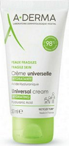 A-Derma Universal Hydrating Ενυδατική Κρέμα Ανάπλασης με Υαλουρονικό Οξύ για Ευαίσθητες Επιδερμίδες 50ml