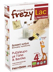 Frezylac Βρεφική Κρέμα Ρυζάλευρο µε Γάλα & Βανίλια 4m+ 200gr χωρίς Γλουτένη