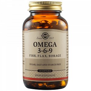 Solgar Omega 3 6 9 Fish, Flax, Borage Ιχθυέλαιο 120 μαλακές κάψουλες