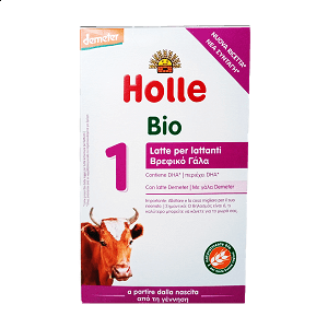 Holle Γάλα σε Σκόνη Αγελαδινό με DHA No 1 0m+ 400gr χωρίς Γλουτένη