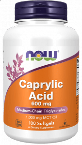 Now Foods Caprylic Acid 600mg 100 μαλακές κάψουλες