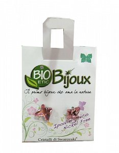 Farma Bijoux Σκουλαρίκια Πεταλούδα Ροζ 8mm, 1 Ζευγάρι