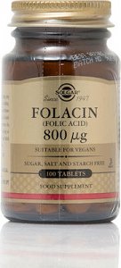Solgar Folic Acid 800mcg 100 ταμπλέτες