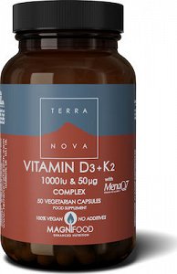 TerraNova D3 + K2 1000iu & 50mg 50 φυτικές κάψουλες