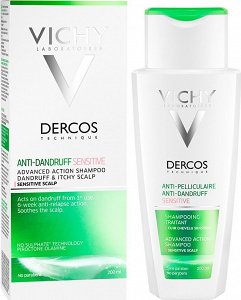 VICHY Dercos Dercos Anti-dandruff Shampoo For Dry Hair Σαμπουάν χωρίς θειικά άλατα για ξηροδερμία- πιτυρίδα 200ML
