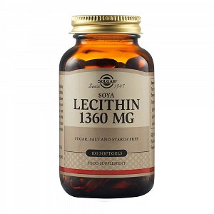 Solgar Soya Lecithin Συμπλήρωμα Διατροφής με Λεκιθίνη 1360mg 100 μαλακές κάψουλες