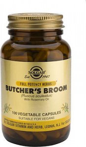 Solgar Butchers Broom 520mg, 100 V.Caps