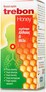 Uni-Pharma Trebon Honey Σιρόπι με Μέλι & Αλθαία για Ξηρό και Παραγωγικό Βήχα χωρίς Γλουτένη 100ml