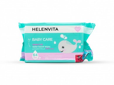 Helenvita Sensitive Υποαλλεργικά Μωρομάντηλα με 99% Νερό, χωρίς Οινόπνευμα 64τμχ