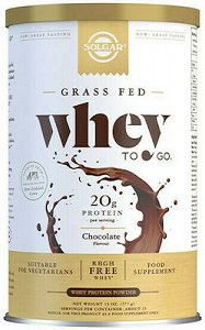 Solgar Grass Fed Whey To Go Πρωτεΐνη Ορού Γάλακτος Χωρίς Γλουτένη με Γεύση Σοκολάτα 454gr
