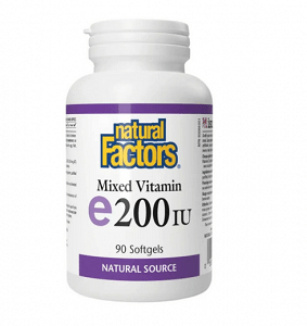 Natural Factors Vitamin E Βιταμίνη για τo Δέρμα & Αντιοξειδωτική δράση 200iu 90 μαλακές κάψουλες