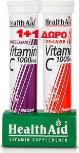 Health Aid Vitamin C Blackcurrant + Vitamin C Orange 1000mg 2x20 αναβράζοντα δισκία