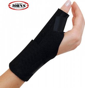 John's Spika Wrap Around Black Line Ελαστικό Πηχεοκάρπιο με Αντίχειρα & Δέσιμο σε Μαύρο Χρώμα  One Size
