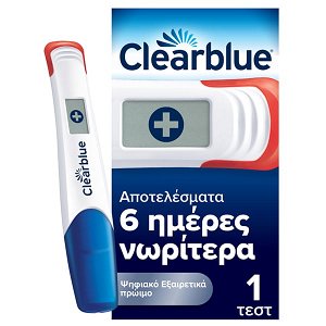 Clearblue Ψηφιακό Τεστ Πρώιμη Ανίχνευση Εγκυμοσύνης 1 Τεμάχιο