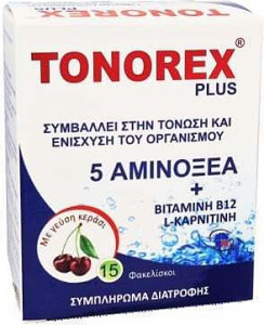 Medichrom Tonorex Plus Ειδικό Συμπλήρωμα Διατροφής 15 φακελίσκοι Κεράσι