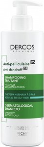Vichy Dercos Anti-Dandruff Advanced Action Shampoo - Αντιπιτυριδικό Σαμπουάν για Κανονικά έως Λιπαρά Μαλλιά 390ml