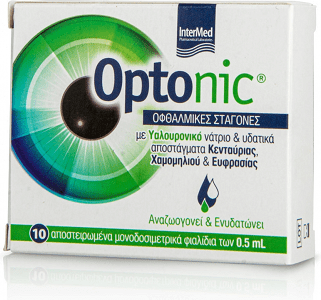 Intermed Optonic Οφθαλμικές Σταγόνες με Υαλουρονικό Οξύ για Ξηροφθαλμία 10x0.5ml