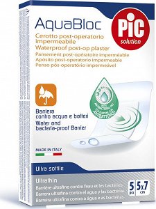 Pic Solution Aδιάβροχα και Αποστειρωμένα Αυτοκόλλητα Επιθέματα Aquabloc 7x5cm 5τμχ