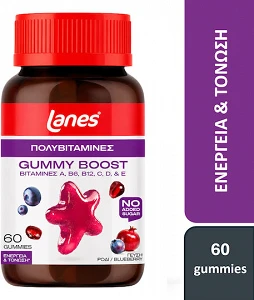 Lanes Gummy Boost Πολυβιταμίνη για Ενέργεια Ρόδι & Μύρτιλο 60 ζελεδάκια
