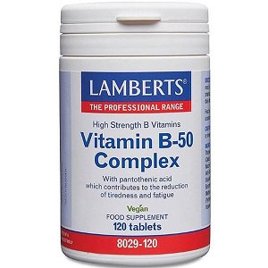 Lamberts Vitamin B 50 Complex Βιταμίνη για Ενέργεια, τα Μαλλιά & τo Δέρμα 50mg 120 ταμπλέτες