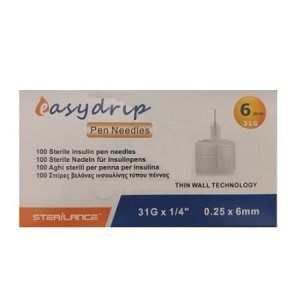 Winmedica Easy Drip Βελόνες Ινσουλίνης 31G x 0.25 x 6mm 100τμχ