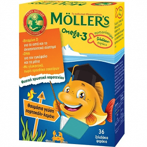 Moller's Omega 3 Ιχθυέλαιο Κατάλληλο για Παιδιά 36 ζελεδάκια