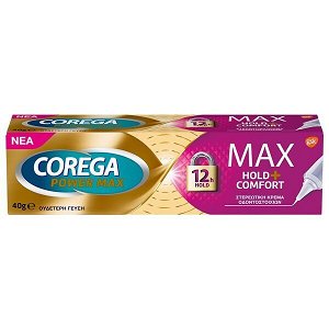 Corega Power Max Hold & Comfort Στερεωτική Κρέμα Τεχνητής Οδοντοστοιχίας 40gr