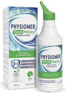 Physiomer Plus Fresh Ρινικός Αποφρακτήρας για Όλη την Οικογένεια 135ml