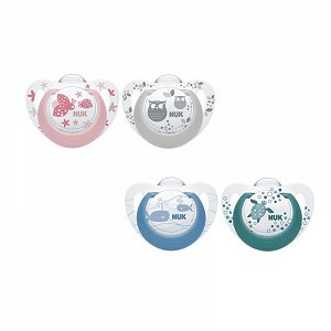 Nuk Genius Color Πιπίλα Σιλικόνης με Κρίκο 0-6m, 2Τμχ