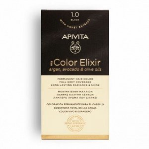 Apivita My Color Elixir Μόνιμη Βαφή Μαλλιών - Μαύρο 1.0, 1 Τμχ