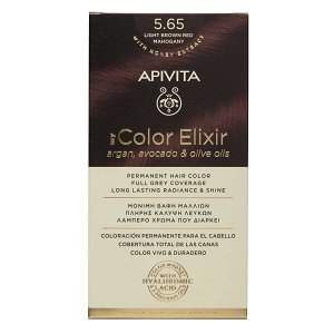 Apivita My Color Elixir Μόνιμη Βαφή Μαλλιών - Καστανό Ανοιχτό Κόκκινο Μαονί 5.65, 1 Τμχ