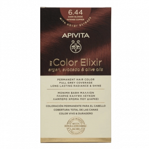 Apivita My Color Elixir Μόνιμη Βαφή Μαλλιών - Ξανθό Σκούρο Έντονο Χάλκινο 6.44, 1 Τμχ