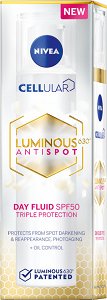 Nivea Cellular Luminous 630 Anti Spot Λεπτόρρευστη Κρέμα Προσώπου Ημέρας με SPF50 για Ενυδάτωση, Ατέλειες & Λεύκανση 40ml