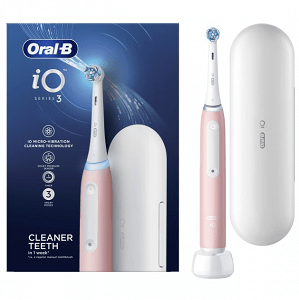 Oral-B iO Series 3 Ηλεκτρική Οδοντόβουρτσα με Αισθητήρα Πίεσης και Θήκη Ταξιδίου Ροζ