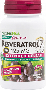 Nature's Plus Herbal Actives Resveratrol Extended Release 60 ταμπλέτες