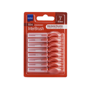 Intermed Ergonomic InterBrush mini Μεσοδόντια Βουρτσάκια Κόκκινα 0.5mm Μέγεθος 2, 5τμχ